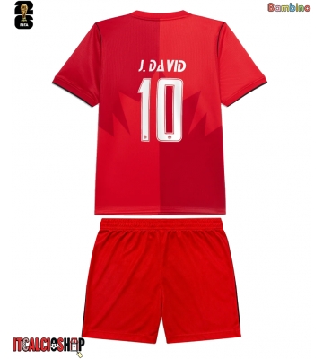 Canada Jonathan David #10 Prima Maglia Bambino Mondiali 2026 Manica Corta (+ Pantaloni corti)